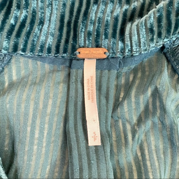 Free People Aspen Nights Velvet Striped Blouse Top - Picture 5 of 6